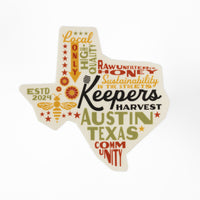 Texas Collage Decal - Papyrus Color